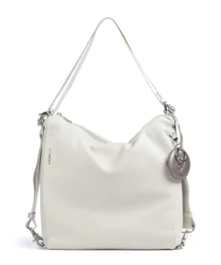 Mellow Leather Rucksack-Tasche genarbtes Kalbsleder creme