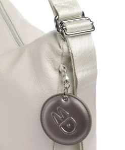 Mellow Leather Rucksack-Tasche genarbtes Kalbsleder creme
