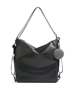 Mellow Leather Rucksack-Tasche genarbtes Kalbsleder schwarz