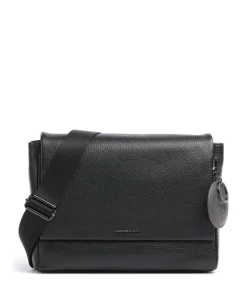 Mellow Leather Schultertasche genarbtes Rindsleder schwarz