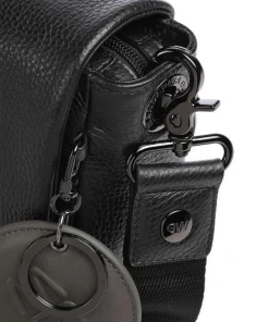 Mellow Leather Schultertasche genarbtes Rindsleder schwarz