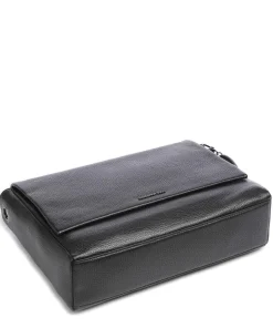 Mellow Leather Schultertasche genarbtes Rindsleder schwarz