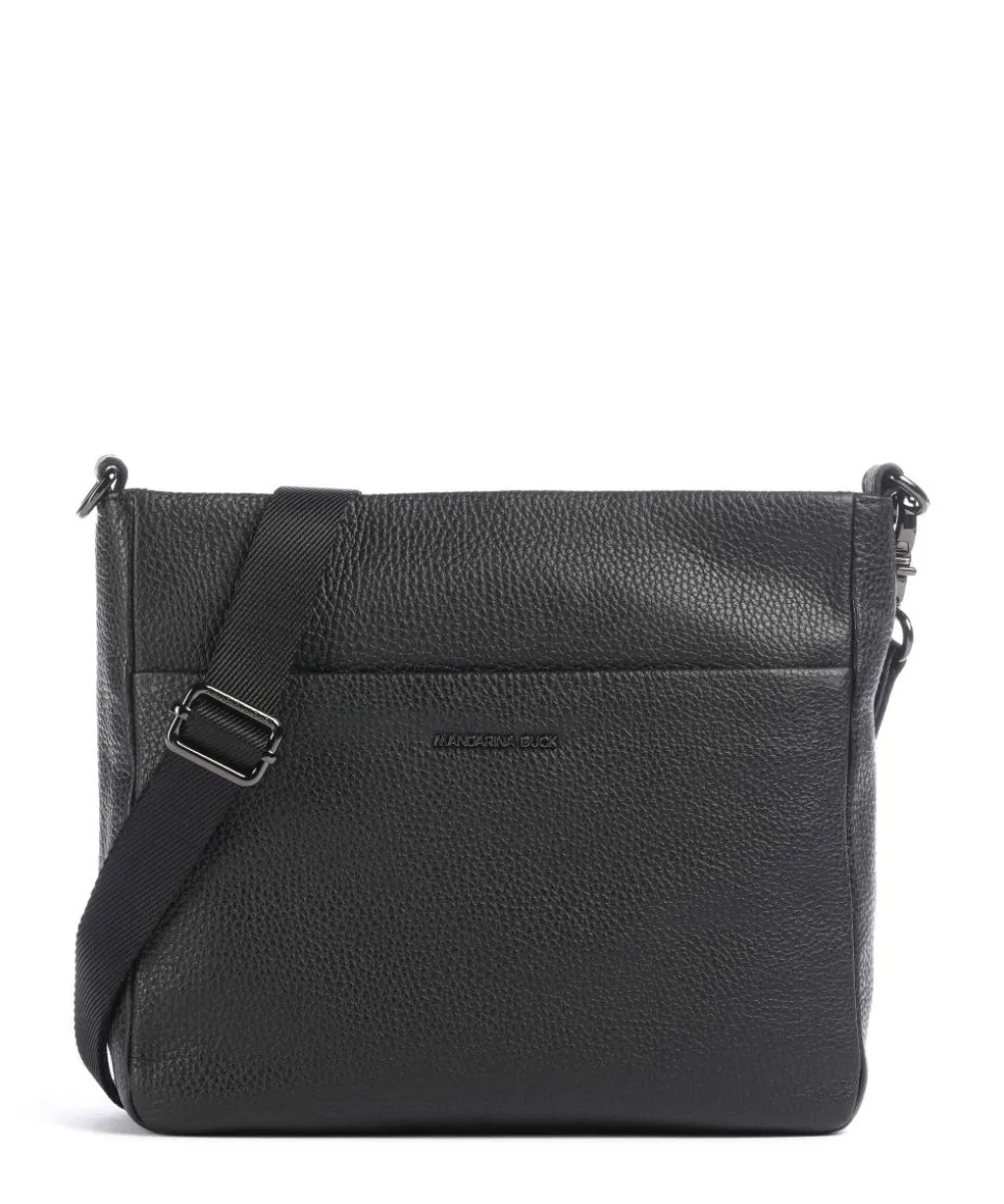 Mellow Leather Umhängetasche genarbtes Kalbsleder schwarz