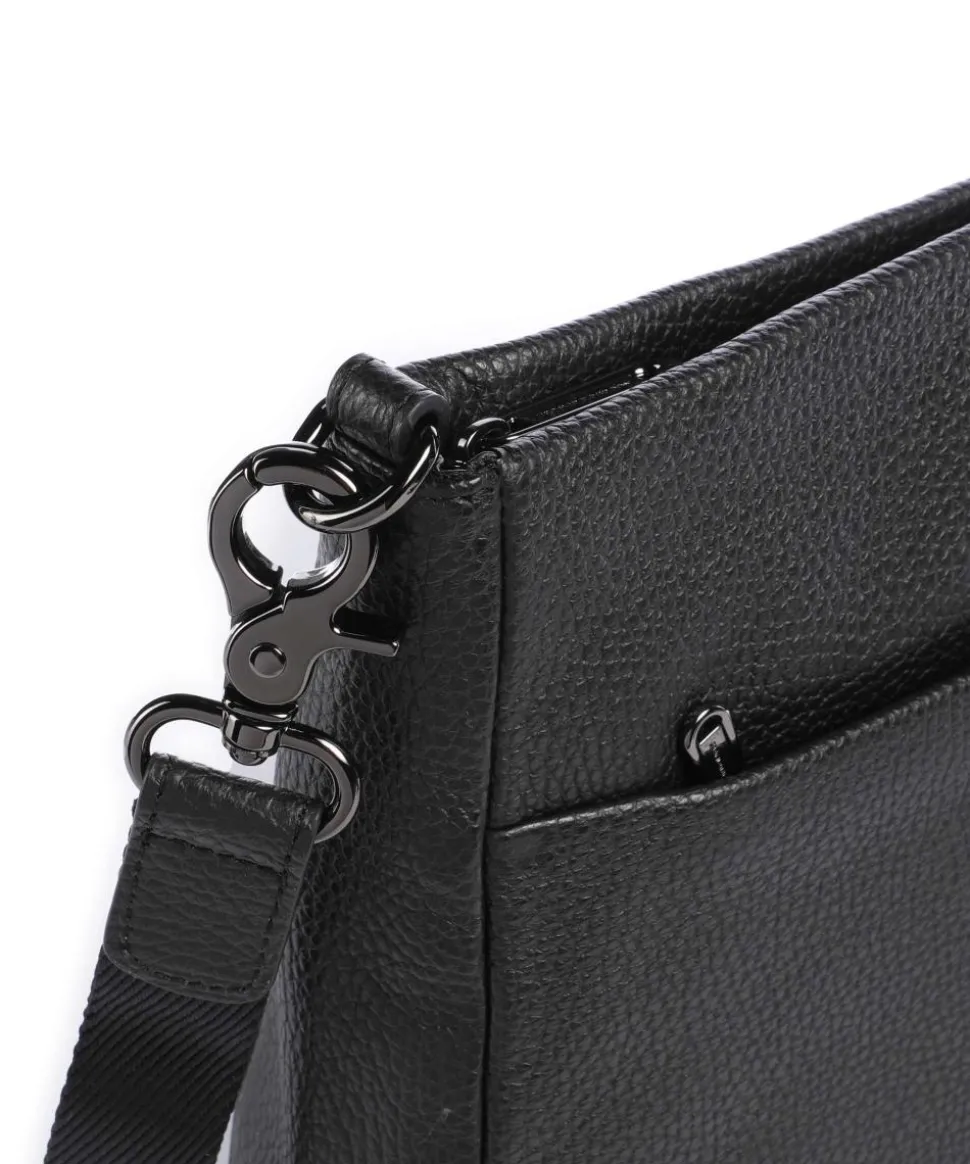 Mellow Leather Umhängetasche genarbtes Kalbsleder schwarz