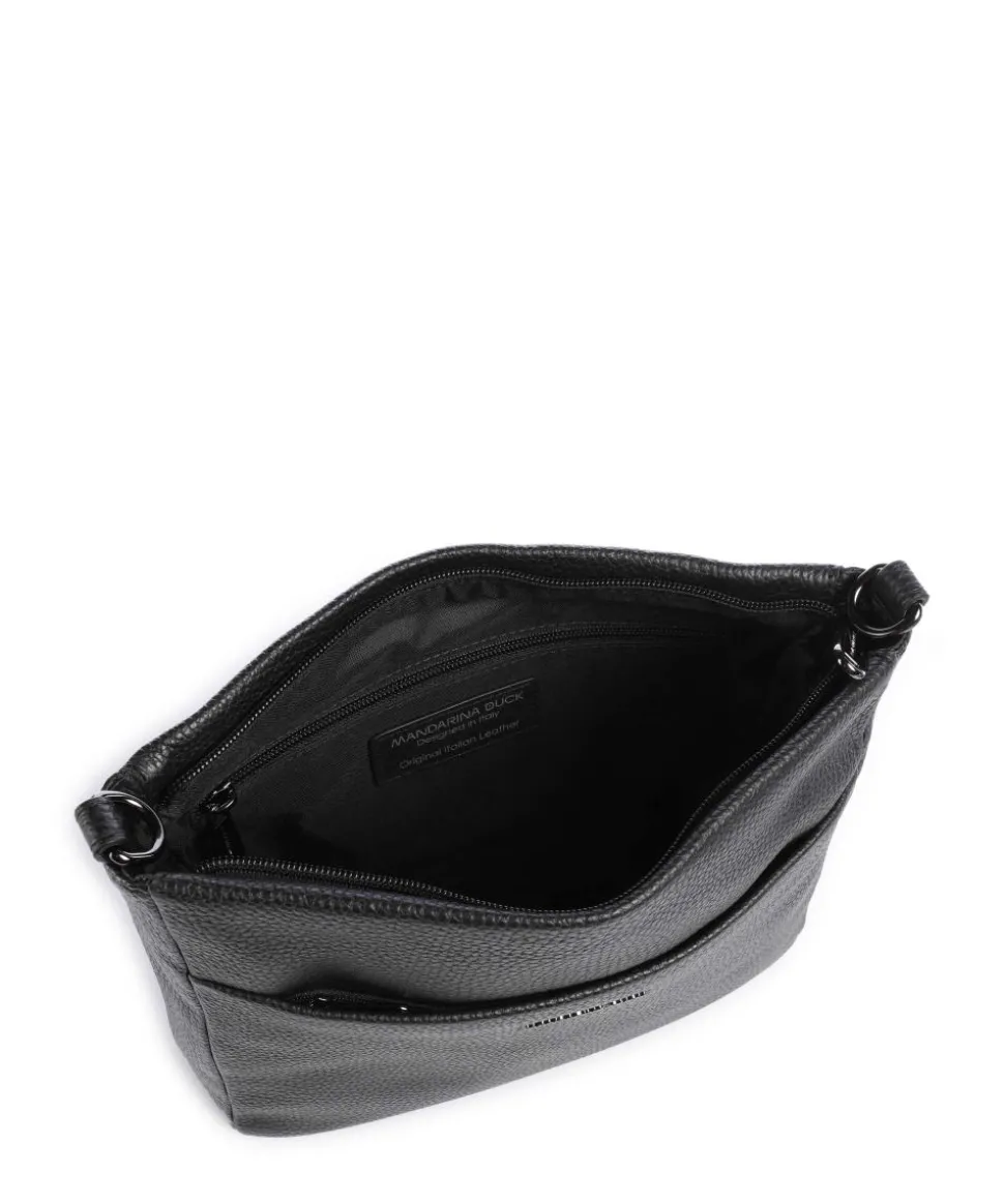 Mellow Leather Umhängetasche genarbtes Kalbsleder schwarz
