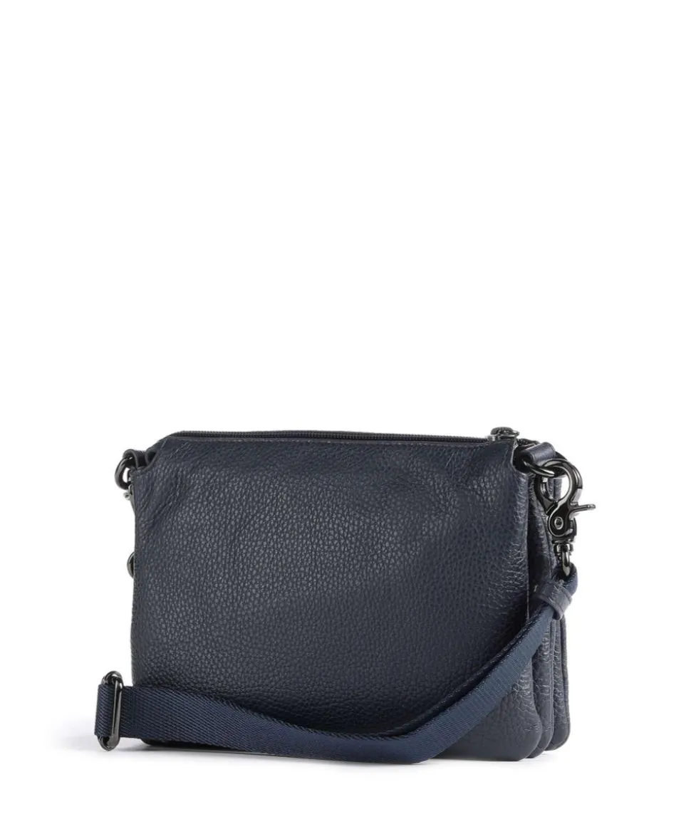 Mellow Leather Umhängetasche genarbtes Kalbsleder navy