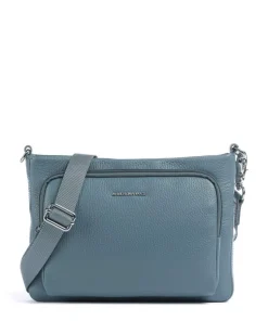 Mellow Leather Umhängetasche genarbtes Kalbsleder blaugrau