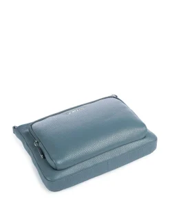 Mellow Leather Umhängetasche genarbtes Kalbsleder blaugrau