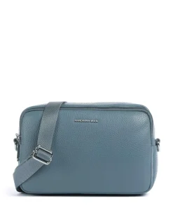 Mellow Leather Umhängetasche genarbtes Kalbsleder blaugrau