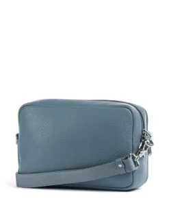 Mellow Leather Umhängetasche genarbtes Kalbsleder blaugrau