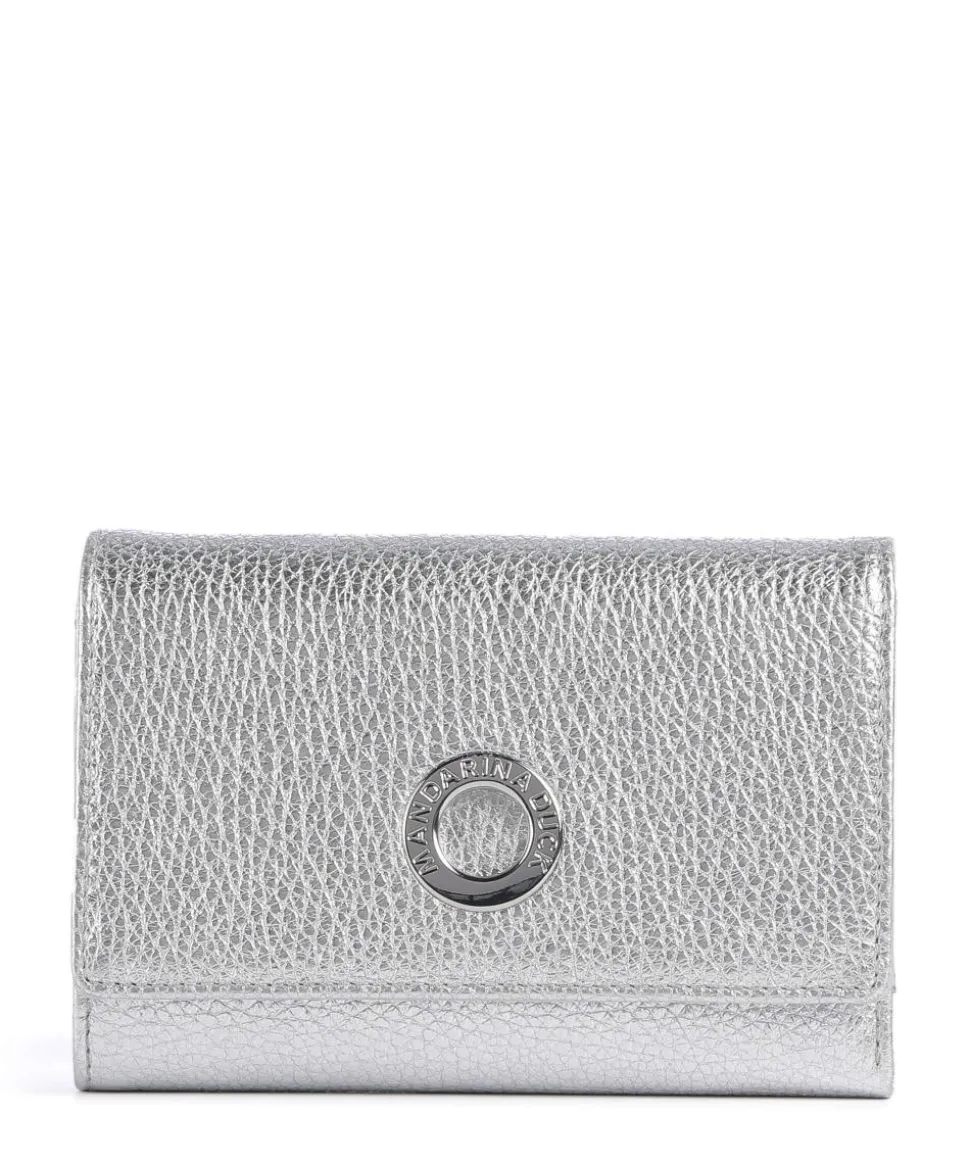 Mellow Metal Geldbörse genarbtes Kalbsleder silber