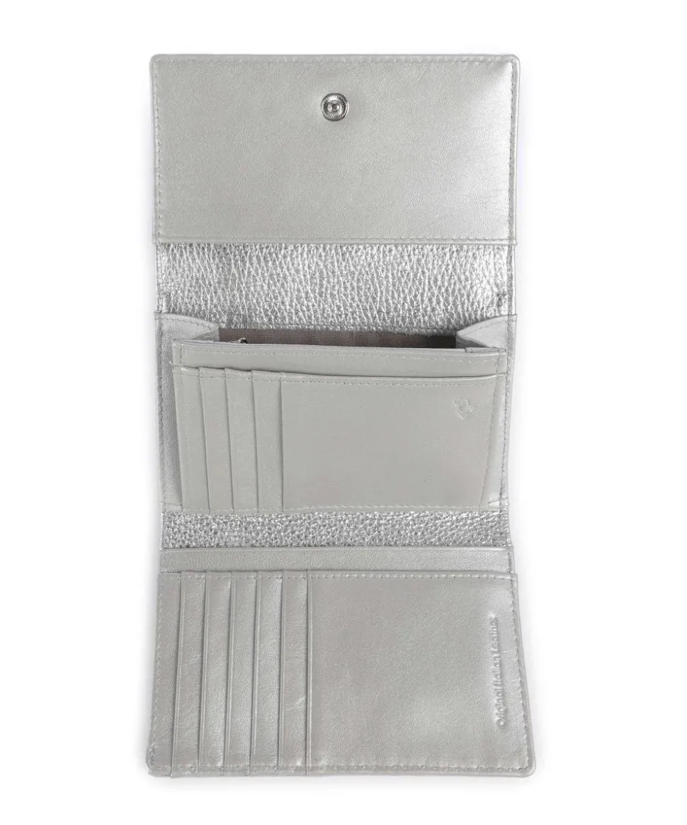 Mellow Metal Geldbörse genarbtes Kalbsleder silber
