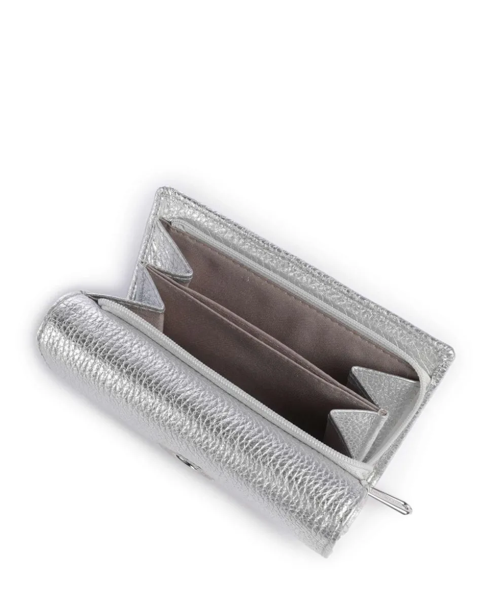 Mellow Metal Geldbörse genarbtes Kalbsleder silber