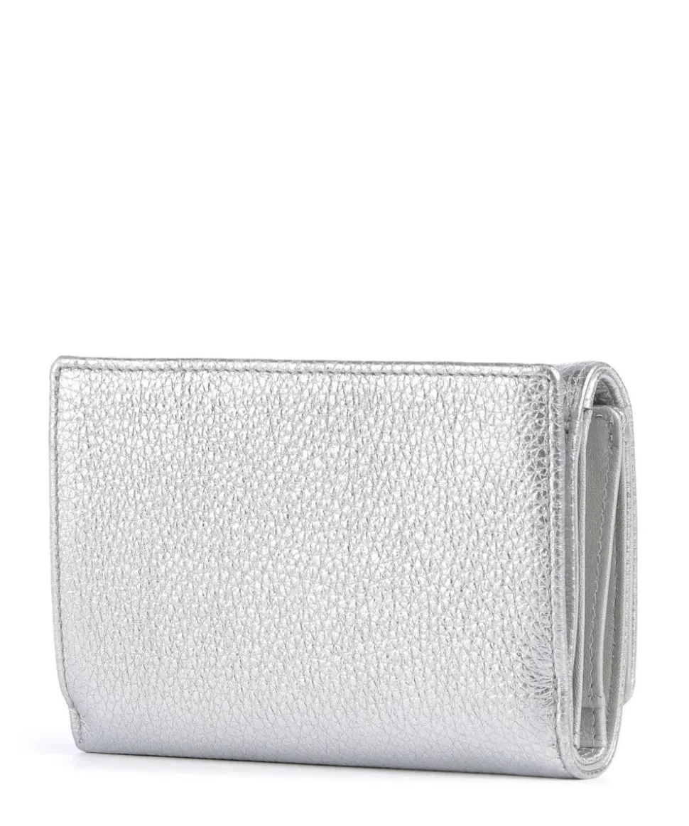 Mellow Metal Geldbörse genarbtes Kalbsleder silber