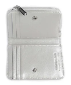 Mellow Metal Geldbörse genarbtes Kalbsleder silber