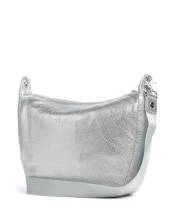 Mellow Metal Umhängetasche genarbtes Kalbsleder silber