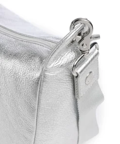 Mellow Metal Umhängetasche genarbtes Kalbsleder silber