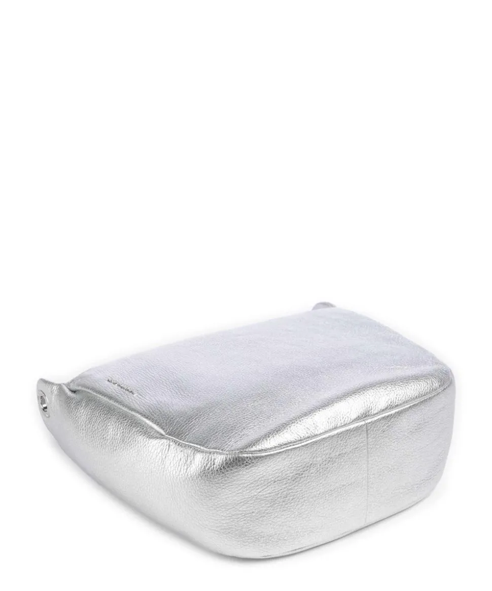 Mellow Metal Umhängetasche genarbtes Kalbsleder silber