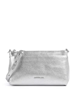 Mellow Metal Umhängetasche genarbtes Kalbsleder silber