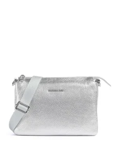 Mellow Metal Umhängetasche genarbtes Kalbsleder silber