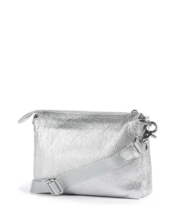 Mellow Metal Umhängetasche genarbtes Kalbsleder silber