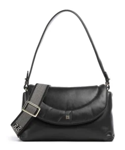 Melville S. Schultertasche fein genarbtes Leder schwarz