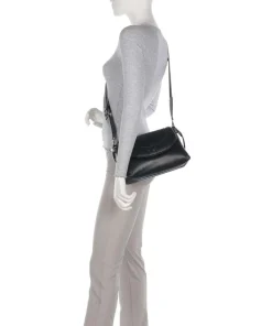 Melville S. Schultertasche fein genarbtes Leder schwarz