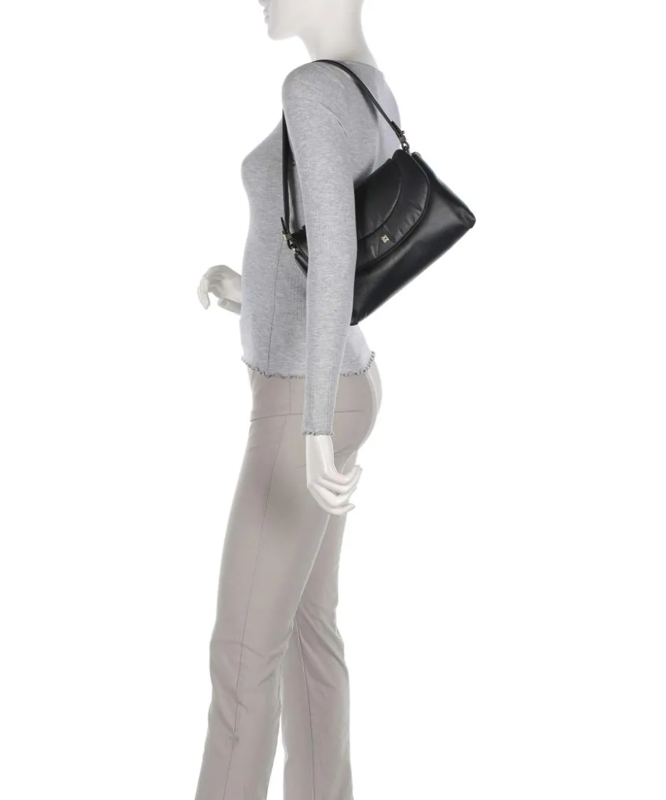 Melville S. Schultertasche fein genarbtes Leder schwarz