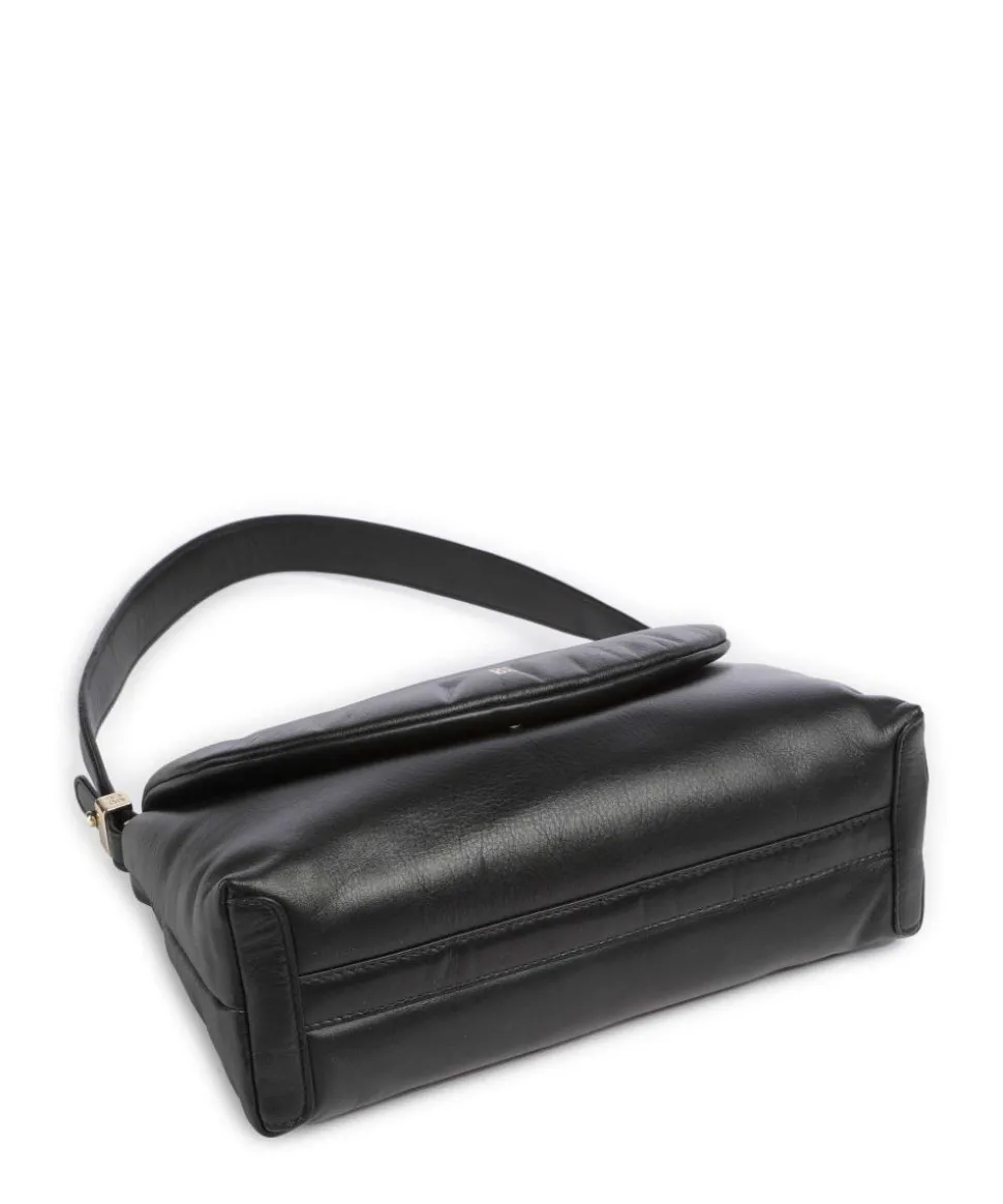 Melville S. Schultertasche fein genarbtes Leder schwarz