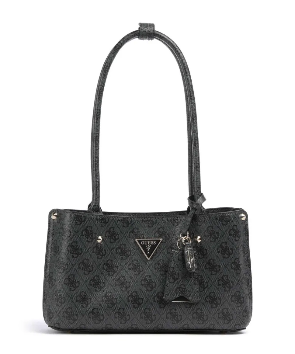 Meridian 4G Logo Schultertasche Lederimitat anthrazit