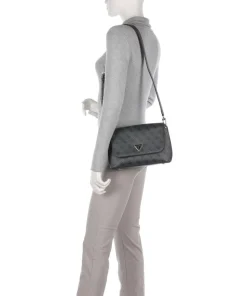 Meridian Umhängetasche Lederimitat dunkelgrau