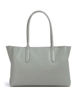 Meridiana L Shopper fein genarbtes Leder graugrün