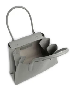 Meridiana L Shopper fein genarbtes Leder graugrün