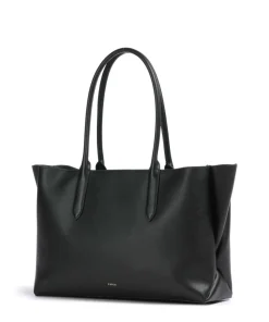 Meridiana L Shopper fein genarbtes Leder schwarz
