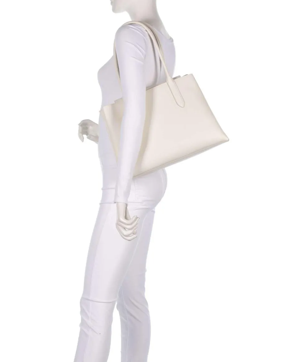 Meridiana L Shopper fein genarbtes Leder weiß