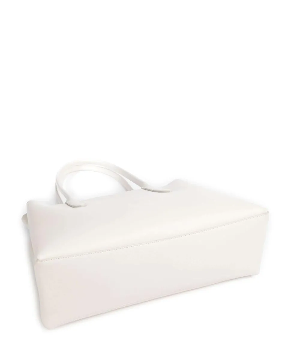 Meridiana L Shopper fein genarbtes Leder weiß