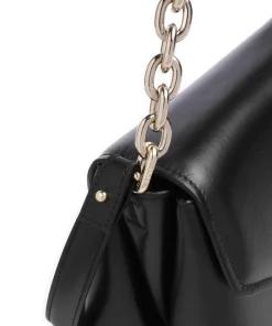 Meridiana M Schultertasche fein genarbtes Kalbsleder schwarz