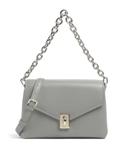 Meridiana M Schultertasche fein genarbtes Kalbsleder graugrün