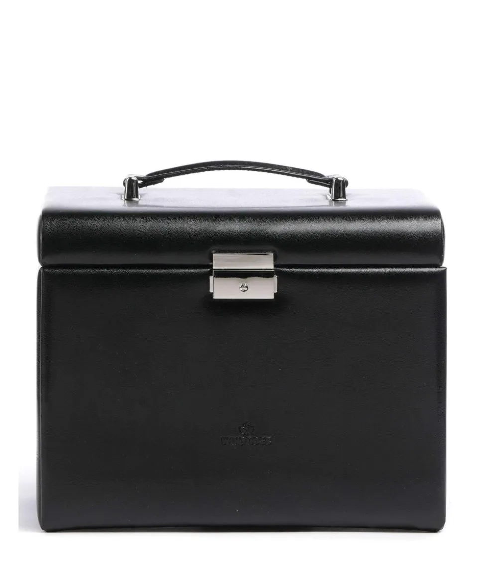 Merino 5 Etagen Schmuckkasten Lederimitat schwarz