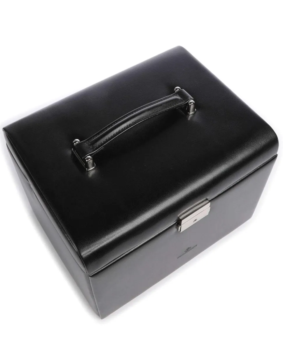 Merino 5 Etagen Schmuckkasten Lederimitat schwarz