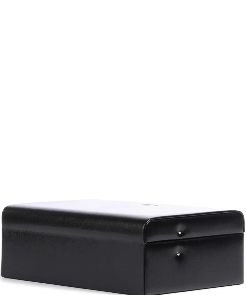 Merino 4 Etagen Schmuckkasten Lederimitat schwarz