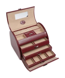 Merino 4 Etagen Schmuckkasten Lederimitat dunkelrot