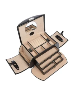 Merino 4 Etagen Schmuckkasten Lederimitat schwarz