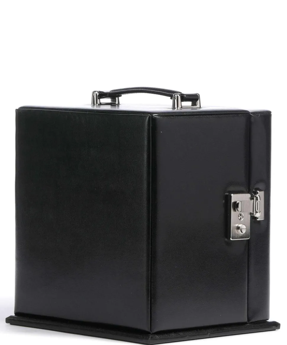 Merino 5 Etagen Schmuckkasten Lederimitat schwarz