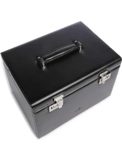 Merino 5 Etagen Schmuckkasten Lederimitat schwarz