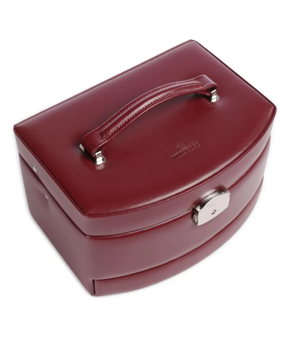 Merino 3 Etagen Schmuckkasten Lederimitat dunkelrot