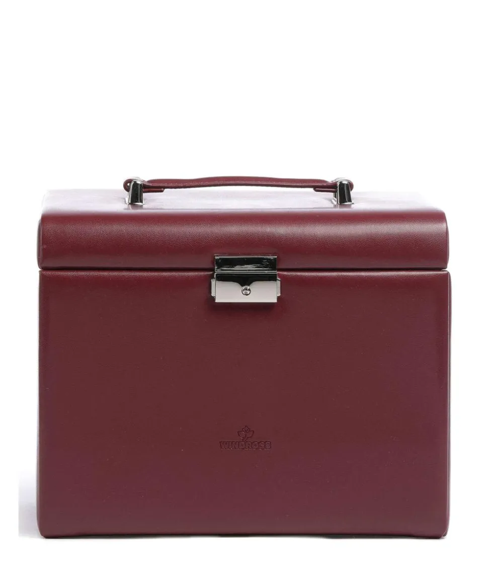 Merino 5 Etagen Schmuckkasten Lederimitat rot