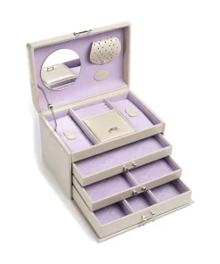 Merino Moda Schmuckkasten Lederimitat beige