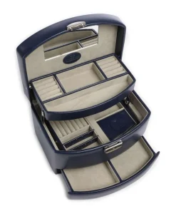 Merino Moda Schmuckkasten Lederimitat dunkelblau