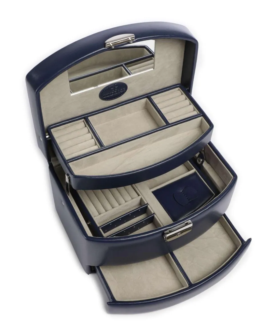 Merino Moda Schmuckkasten Lederimitat dunkelblau